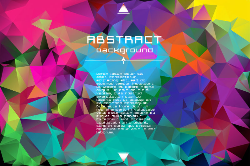 抽象矢量彩色几何多边形元素的背景设计