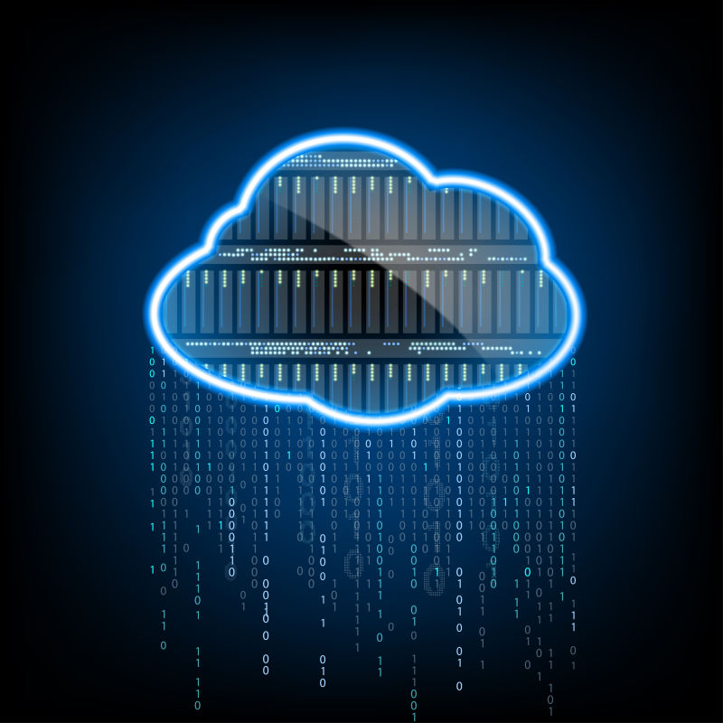 创意矢量网络云技术概念抽象背景