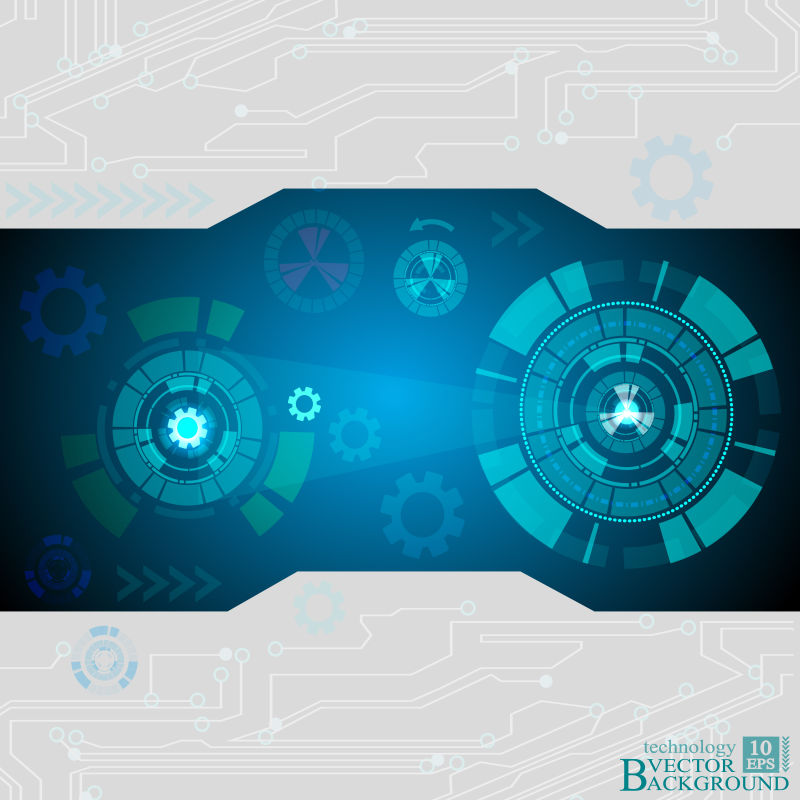 抽象矢量蓝色科幻风格的背景设计