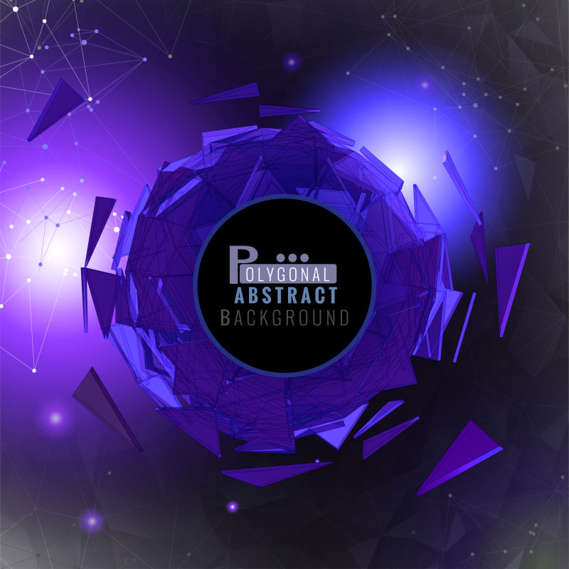 矢量的紫色三维多边形图案背景