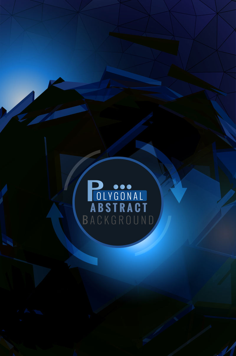 矢量的深蓝色多边形图案背景