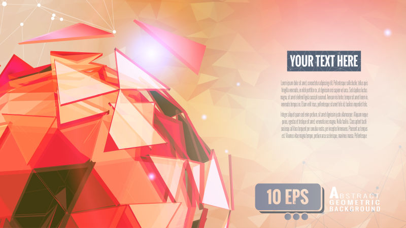 矢量的红色三角线框图案背景