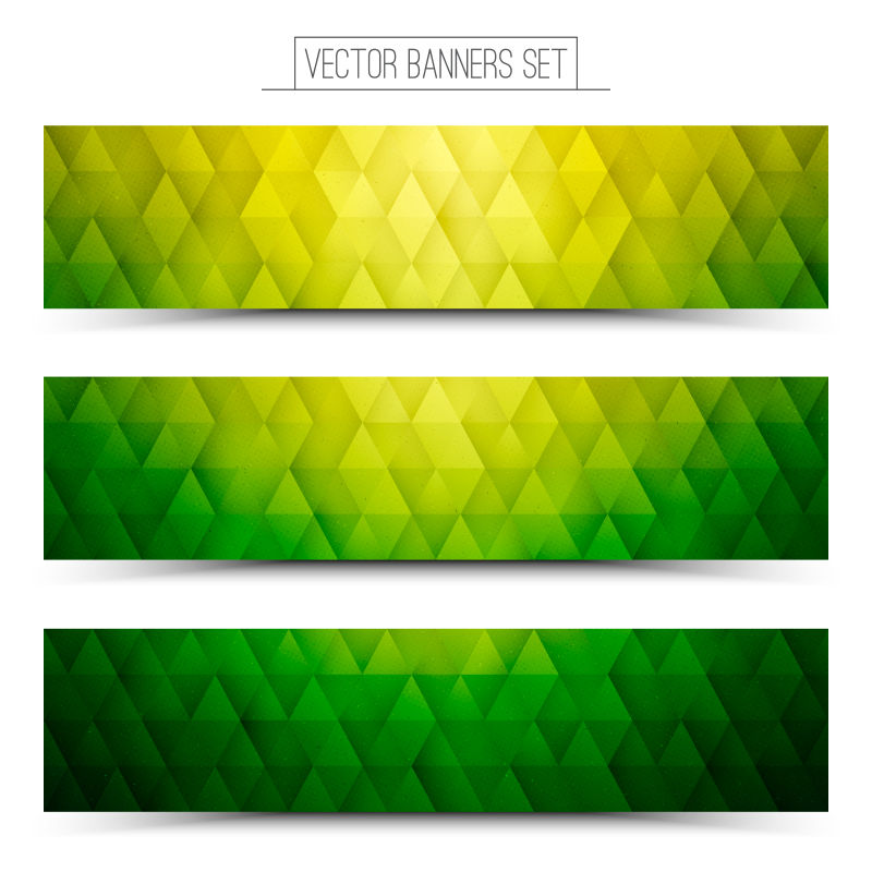 抽象矢量黄绿色几何纹理横幅设计