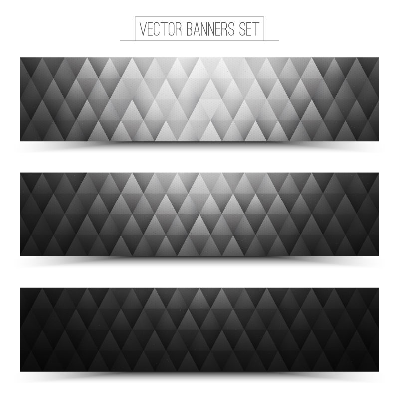 抽象矢量黑色几何风格的横幅设计