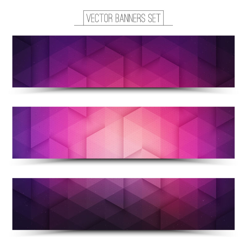 抽象矢量粉紫几何纹理横幅设计