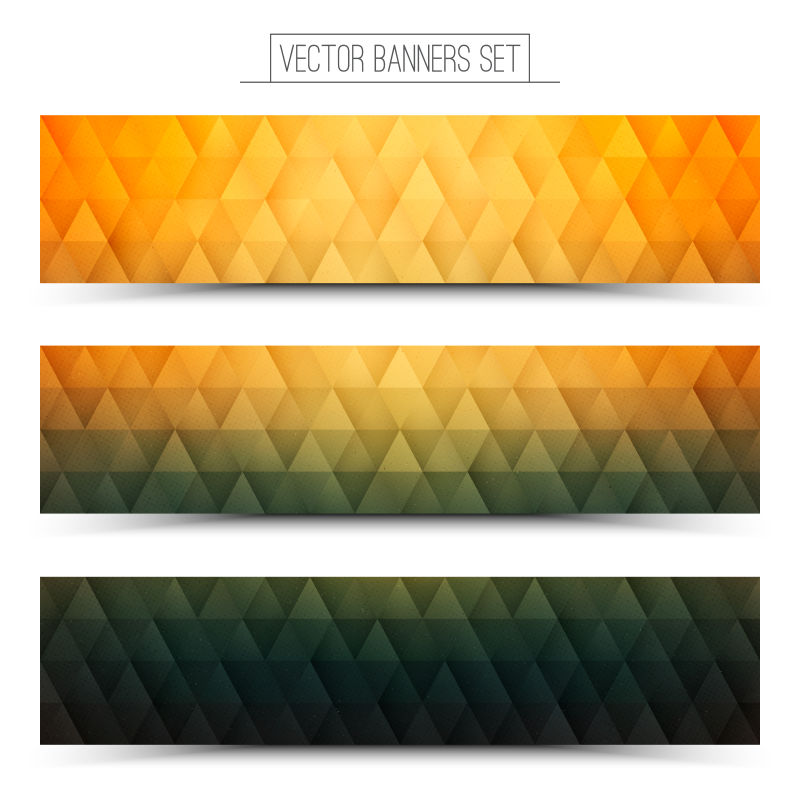 抽象矢量几何三角纹理横幅设计