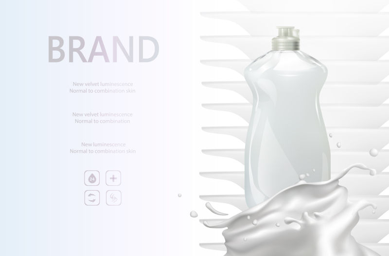 创意矢量洁面乳元素海报设计