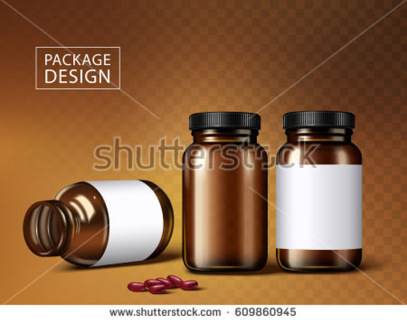 矢量维生素药瓶设计