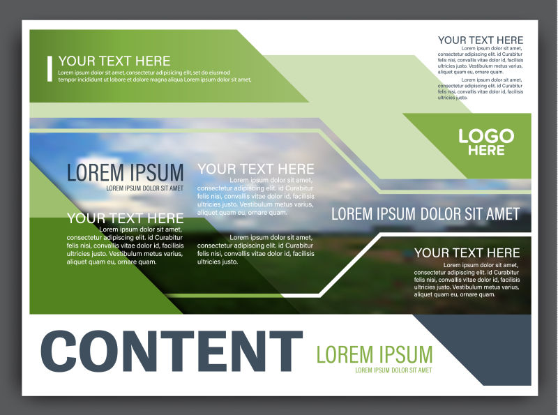 矢量的绿色几何图案宣传册