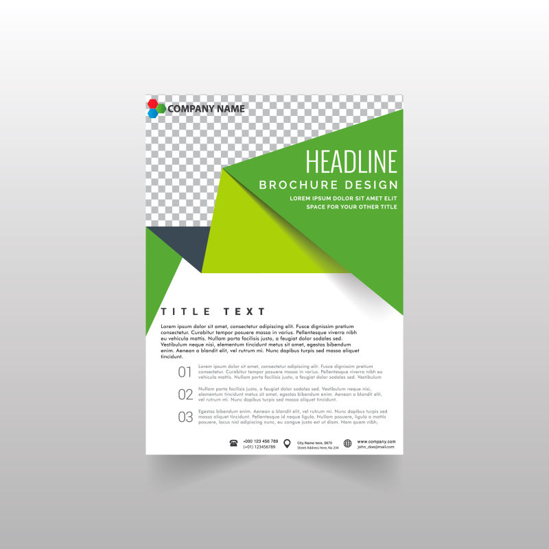 创意矢量现代绿色几何宣传册平面设计