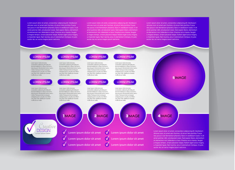 创意矢量紫色矩形宣传册设计