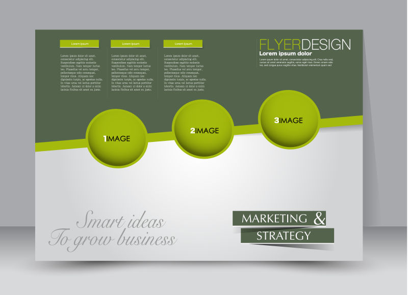 创意矢量现代绿色商业矩形宣传册设计