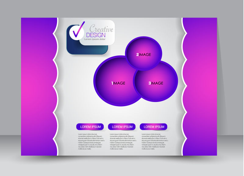 创意矢量紫色元素的宣传册设计