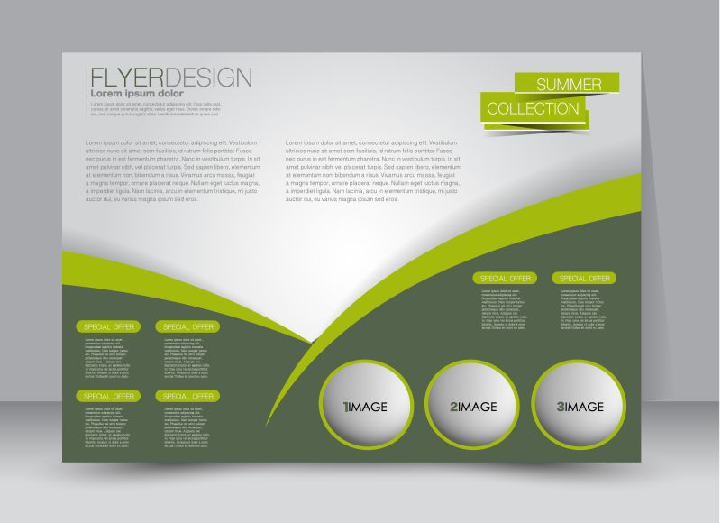 创意矢量现代绿色网站宣传册设计