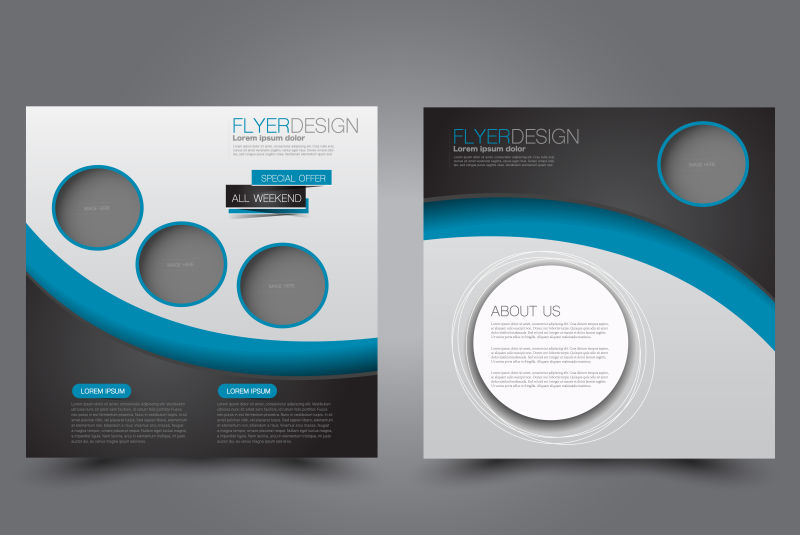 矢量现代方形商业宣传册平面设计