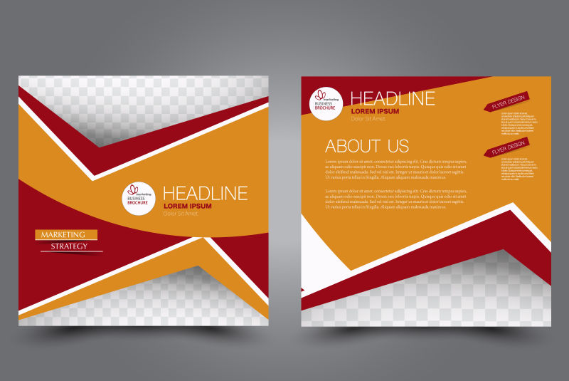 创意矢量现代几何风格的方形宣传册设计