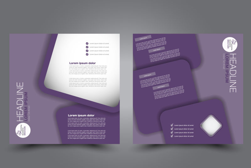 创意矢量现代紫色宣传册平面设计