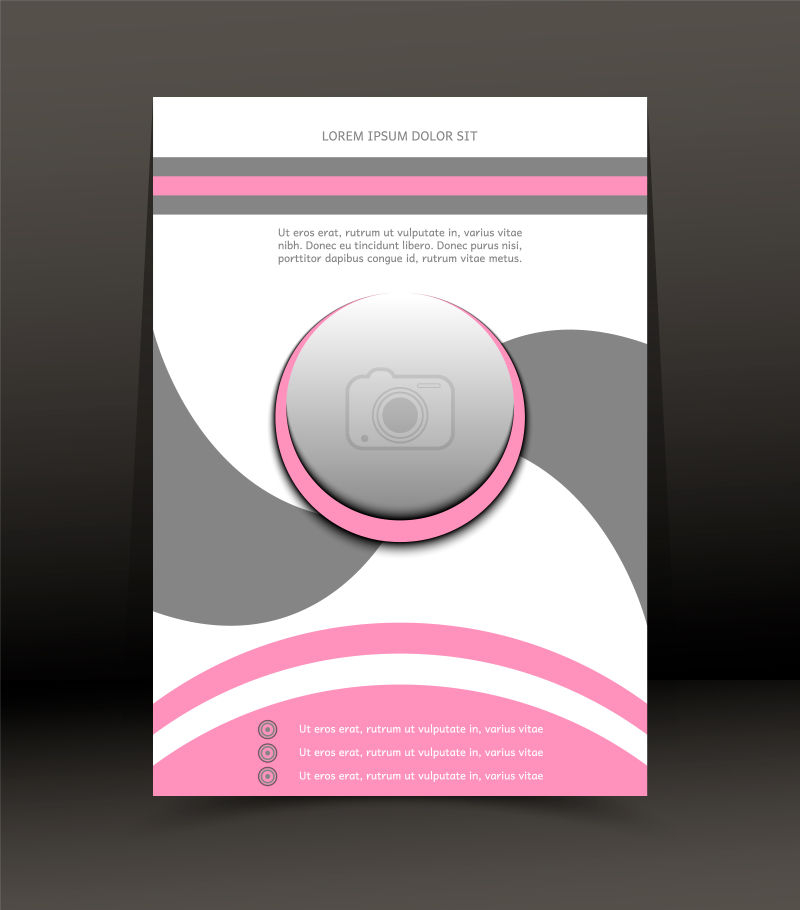 抽象矢量粉色灰色几何宣传单设计