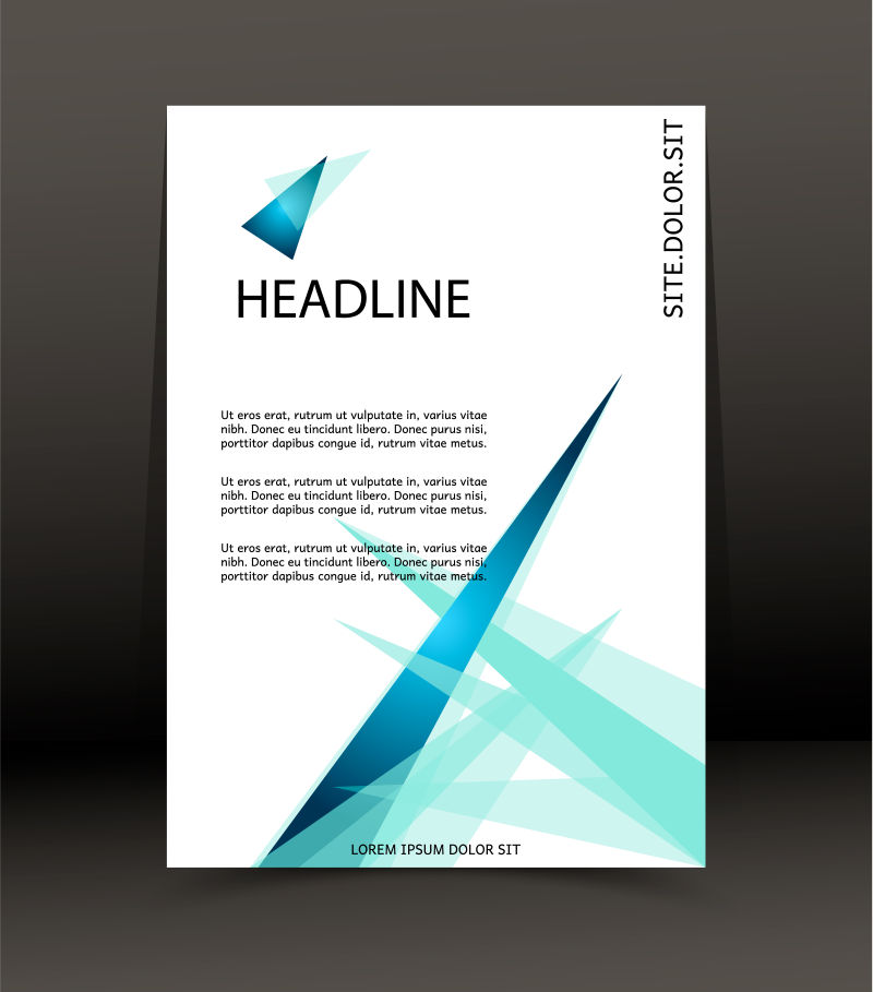 抽象矢量蓝色几何风格的宣传单设计