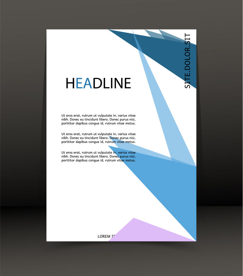 矢量蓝色几何风格的抽象宣传单设计