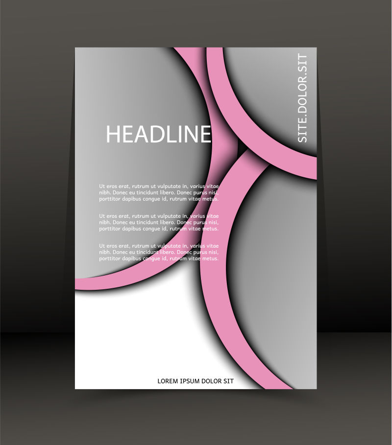 抽象矢量粉色元素的宣传单设计