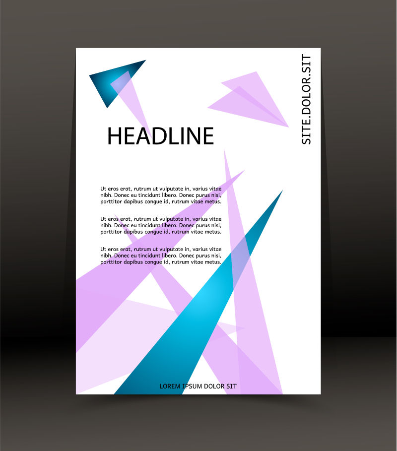 抽象矢量几何元素的艺术宣传单设计