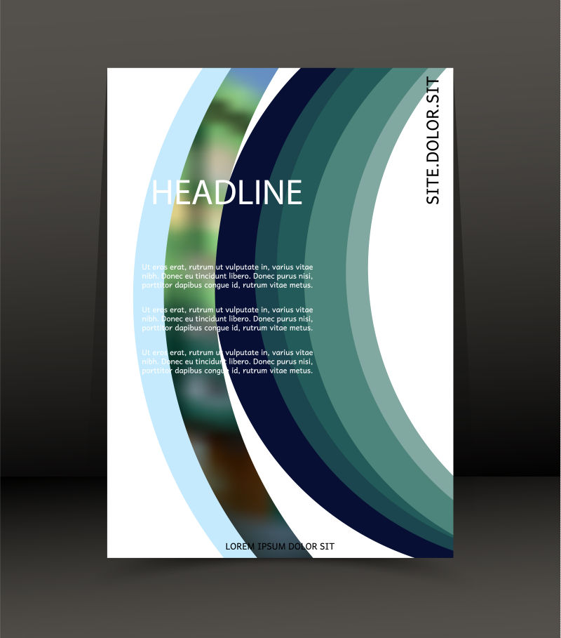 抽象矢量现代几何风格的宣传单平面设计