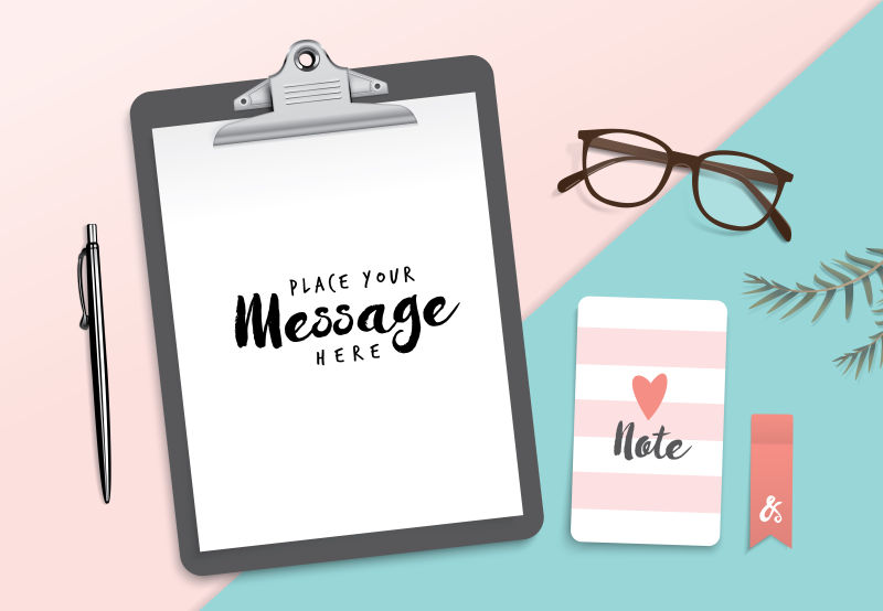 矢量现代可爱的办公桌面背景