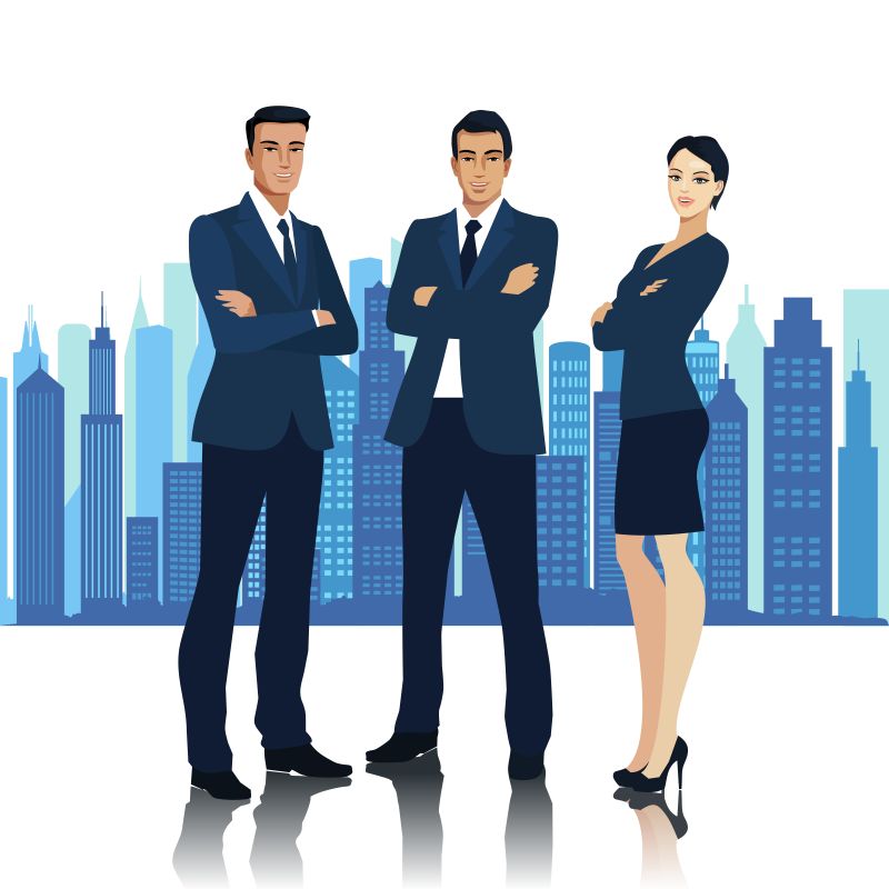 矢量三个职业商人