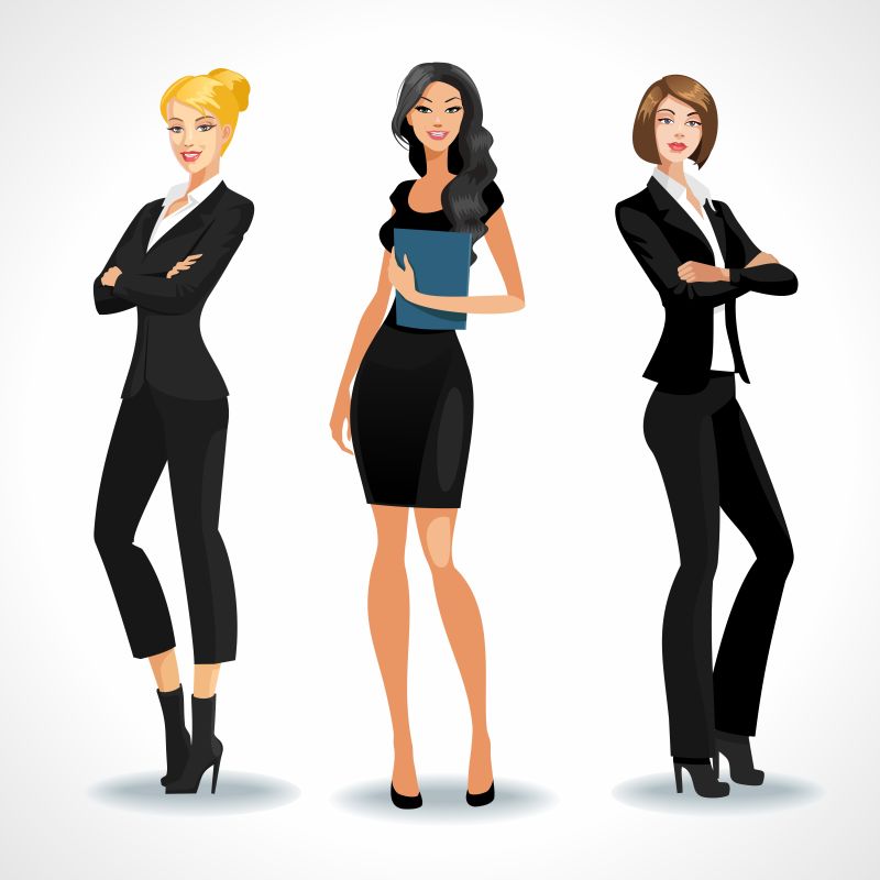 矢量站立的女性商人