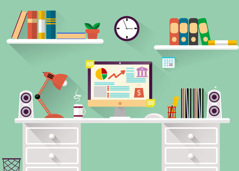 抽象矢量现代工作空间插图