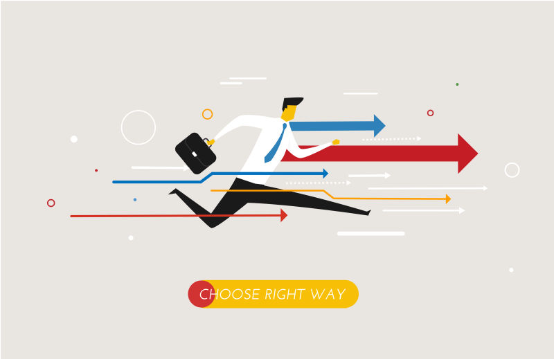 抽象矢量走向成功的商人概念插图