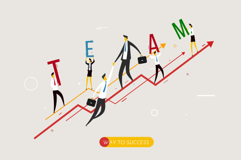 创意矢量团队合作概念平面插图