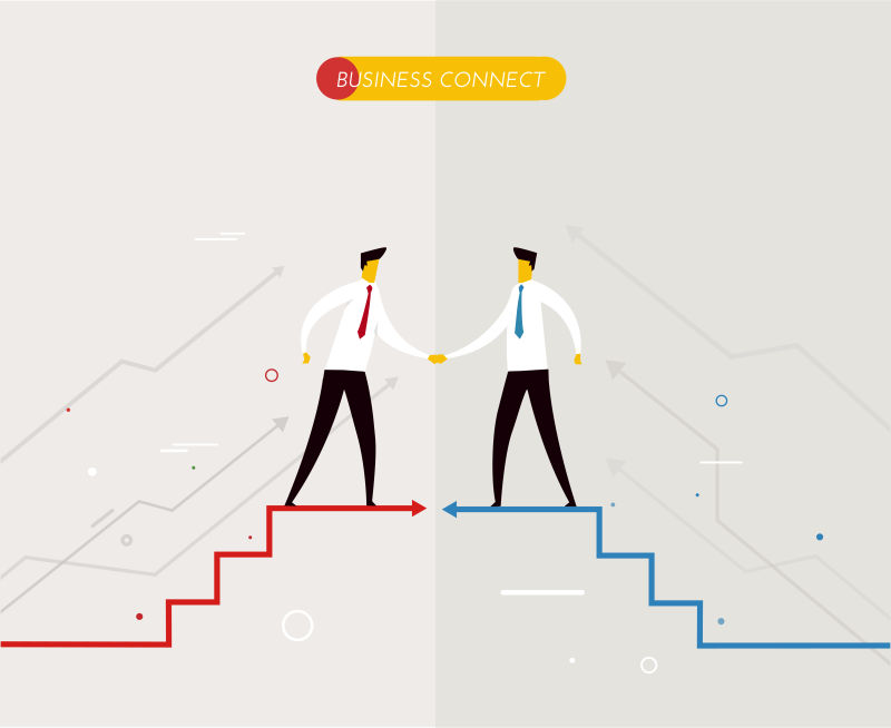 创意矢量合作的商人插图