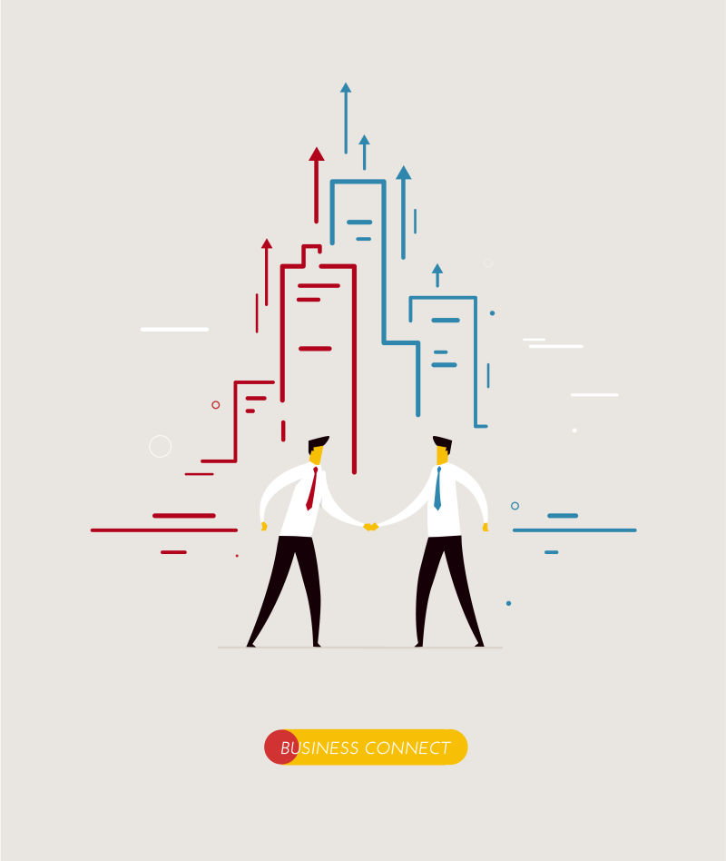 创意矢量商人合作概念插图设计