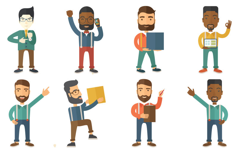 抽象矢量扁平风格的商人插图