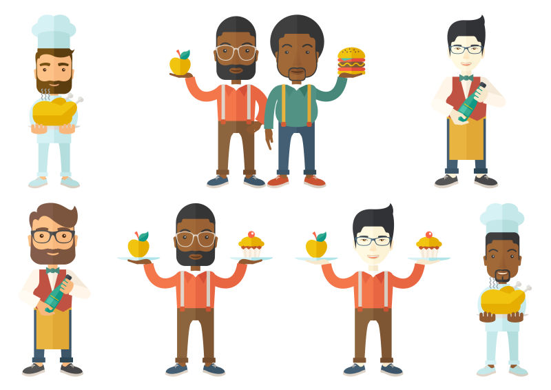 创意矢量平面风格的商人插图