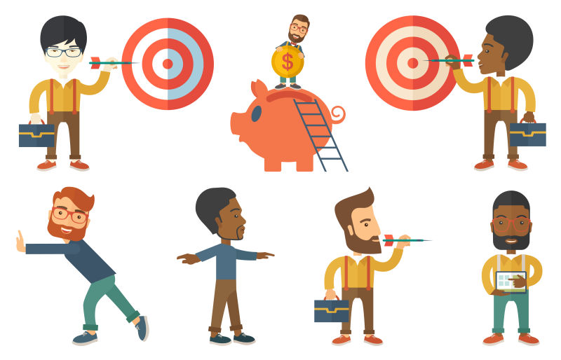 矢量平面风格的创意商人插图