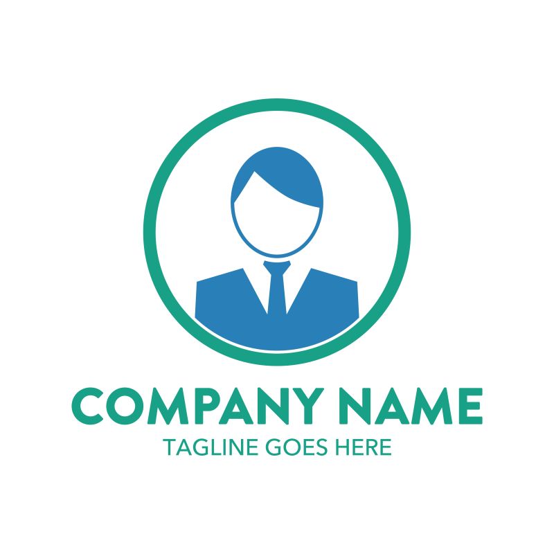 商人元素的矢量创意标志设计