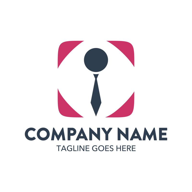 创意矢量商人元素的几何标志设计