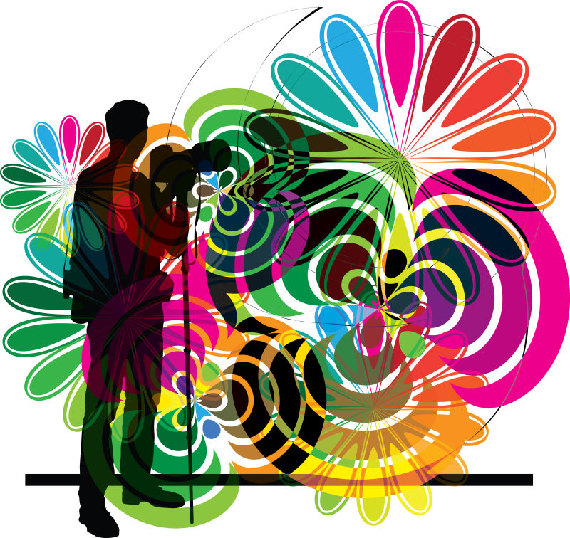 创意矢量摄影师的抽象插图