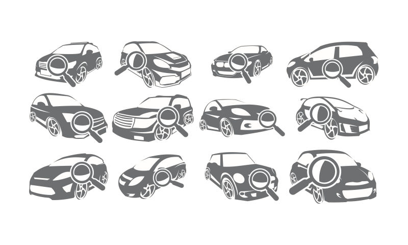 抽象矢量汽车搜索概念的标志设计