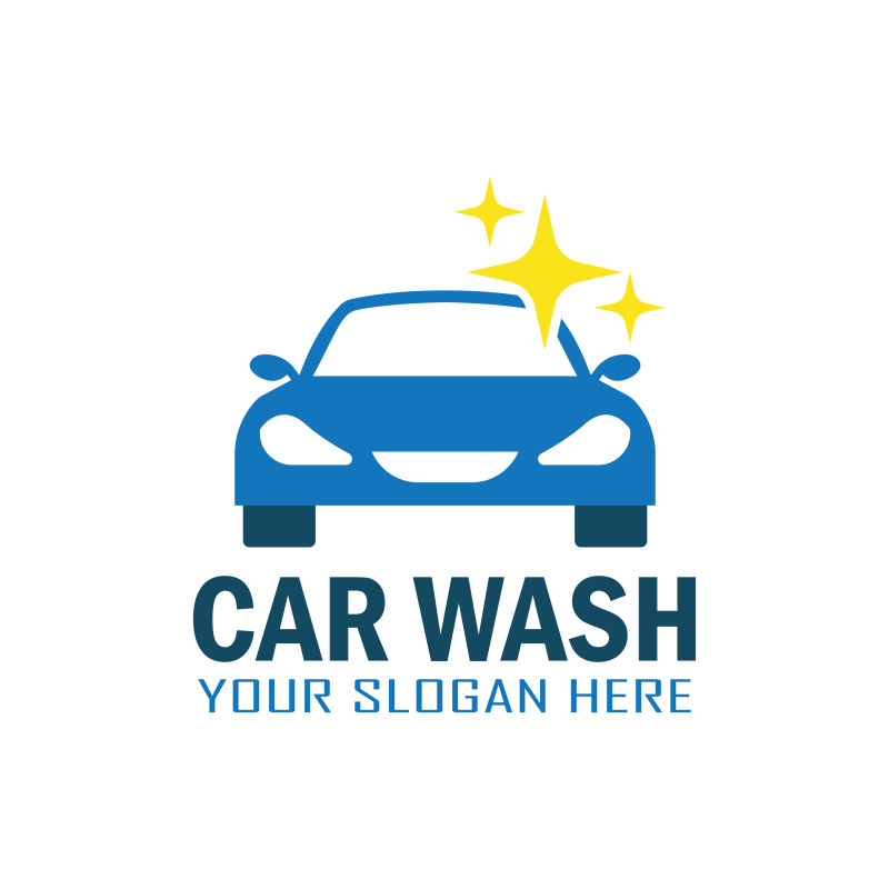 创意矢量洗车概念标志设计