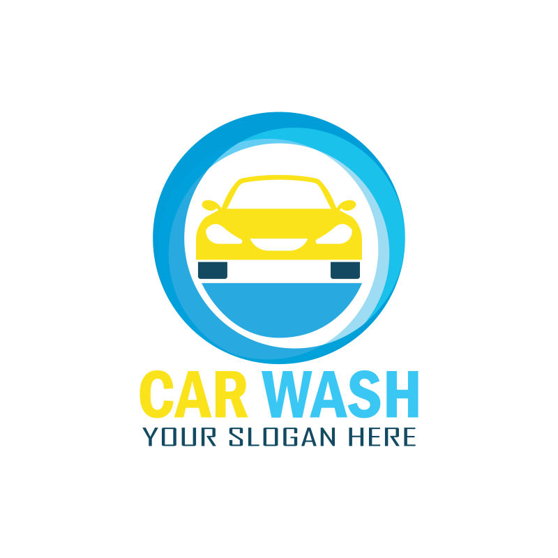 抽象矢量现代洗车标志设计