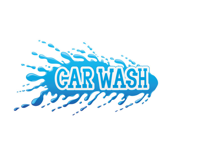矢量蓝色洗车标志设计