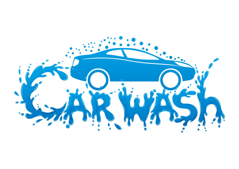 矢量蓝色的洗车创意设计