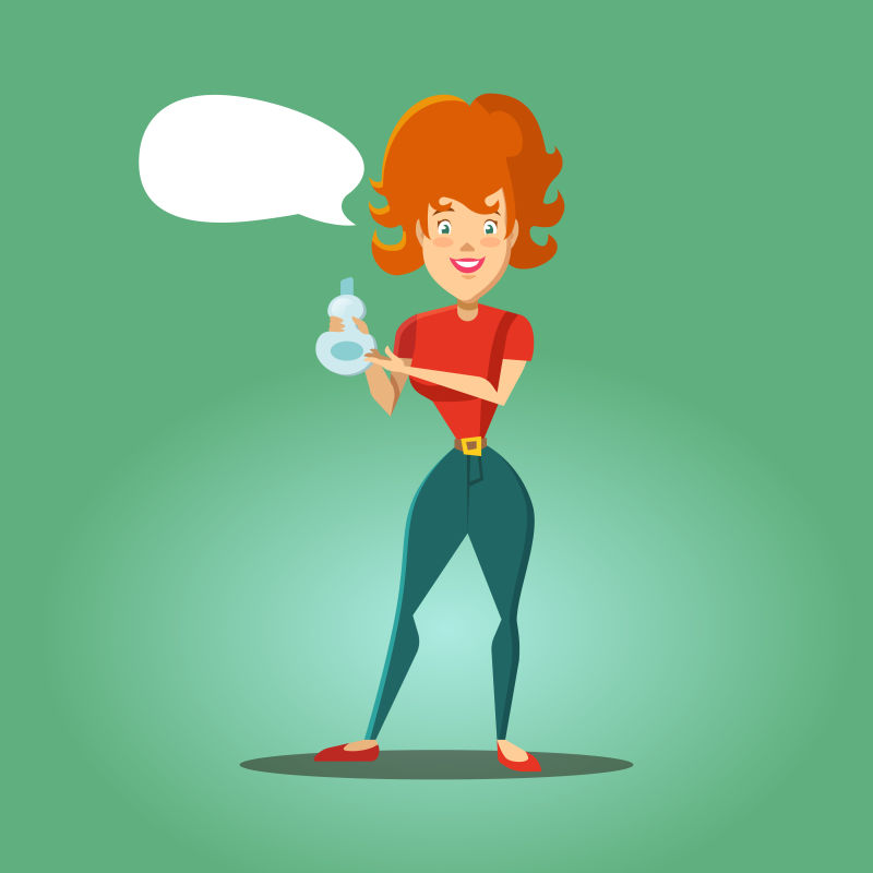 创意矢量卡通打扫房子的妇女插图