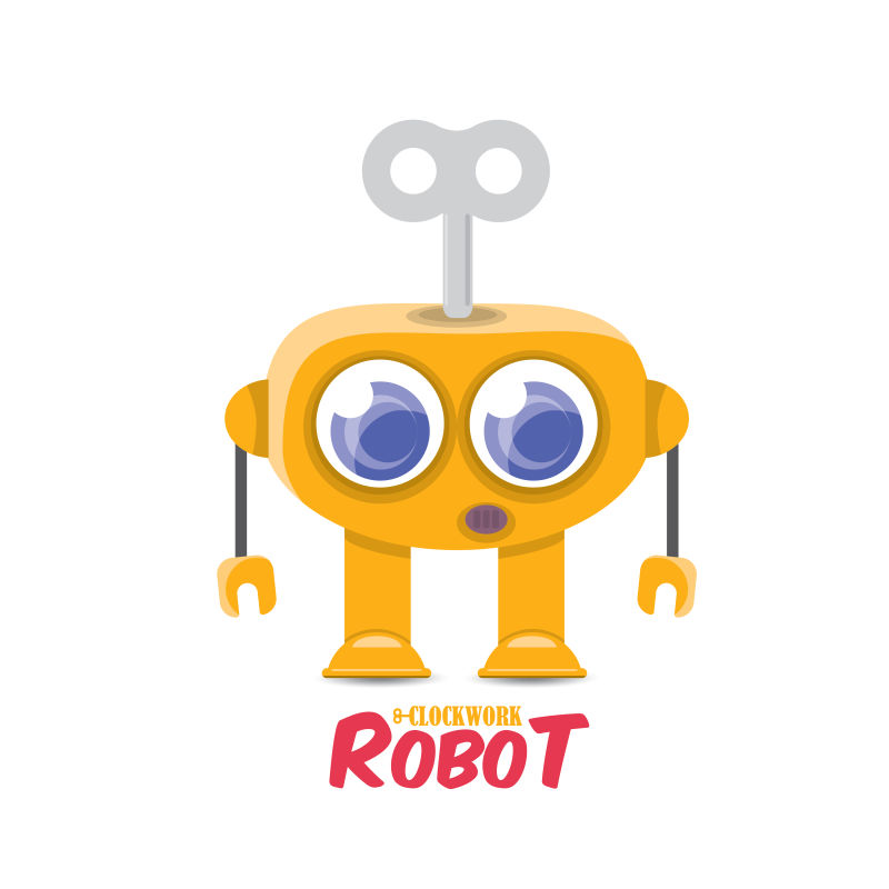 矢量可爱卡通的机器人