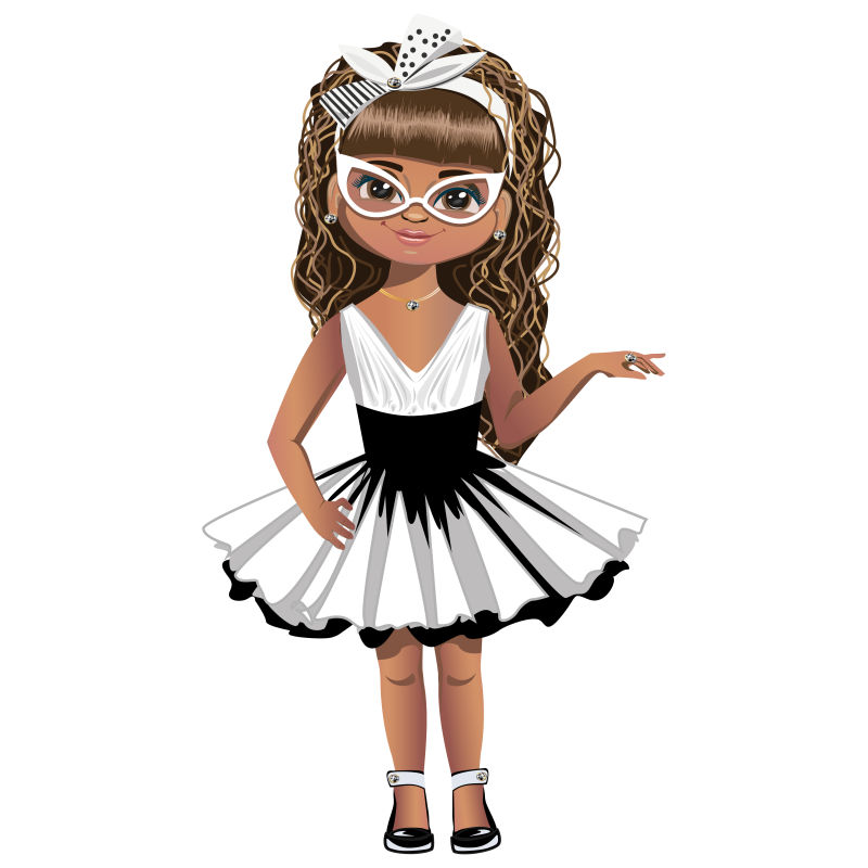 创意矢量现代漂亮的女孩卡通插图