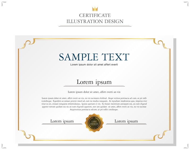 矢量创意证书平面设计